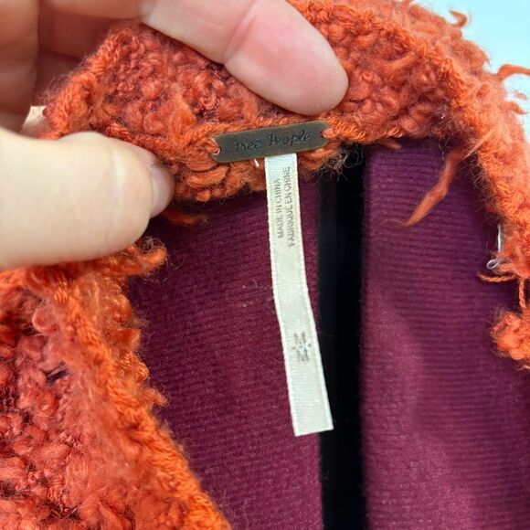 Free People September Song Sweater Red Orange Size M - Picture 6 of 10